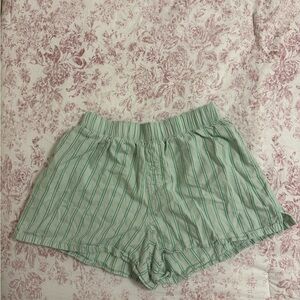 Colsie Mint Green Striped Lounge Shorts